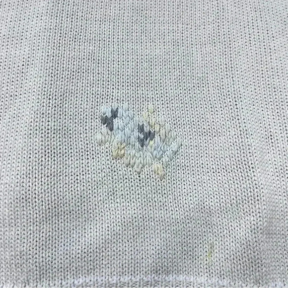Vintage Gitano Women’s Knit White Sweater Oversized with Floral Embroidery L - Picture 10 of 10